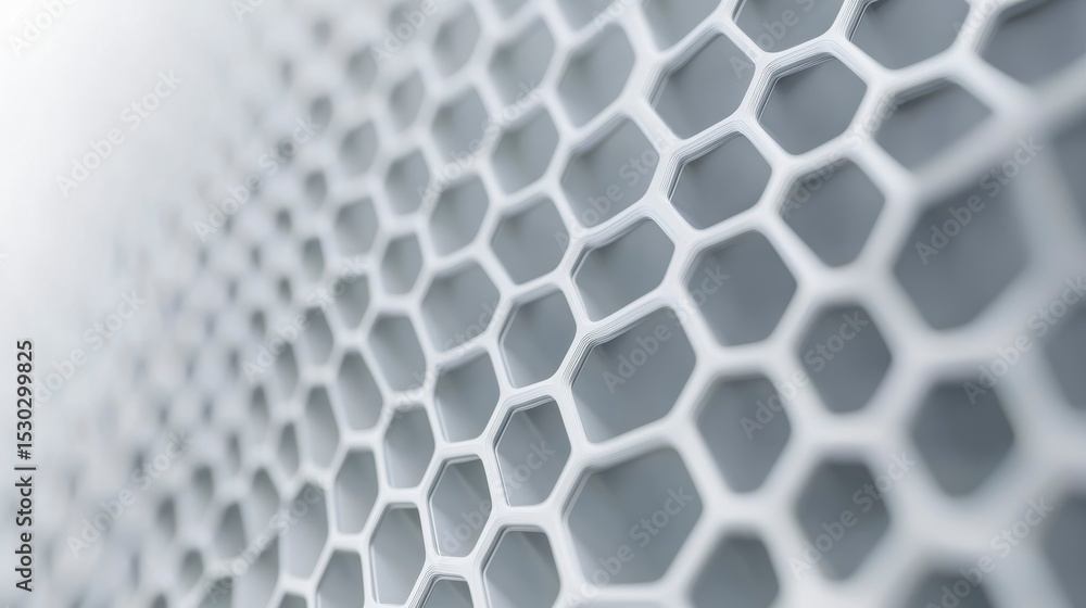 Poster abstract white hexagonal grid pattern background texture.
