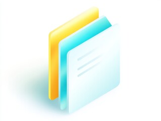 Isometric Document Stack Illustration for Business Reports and Information