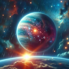 Obraz premium Helium deep in the atmosphere