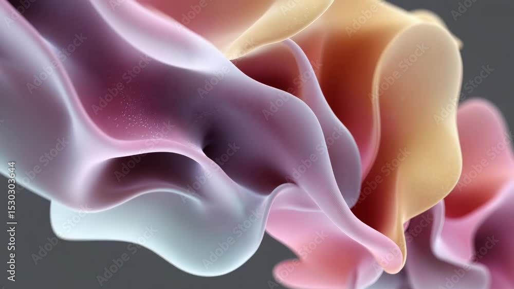 Poster dynamic elegance abstract fluid shapes in pastel colors create dreamy composition of softness and fl