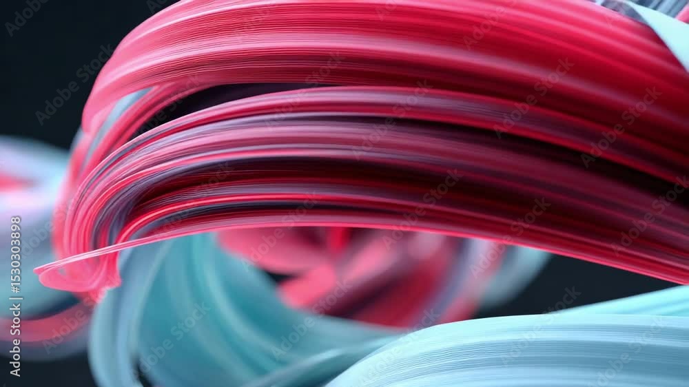 Poster colorful abstract waves in red and blue showcase dynamic movement and energy through mesmerizing vis