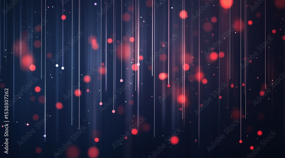 Poster abstract technological display: a stunning abstract design featuring flowing lines and radiant orbs,