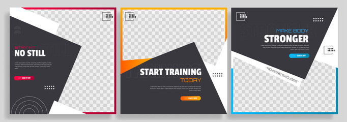 posts on social media vector illustration. Stylish graphics templates posts. dynamic abstractions typography photo.