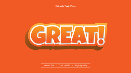 Great Text Effects Vector Design with Orange Background