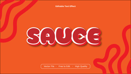 Sauce Text Effects Vector Design with Orange Background