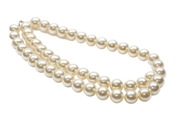 Elegant pearl necklace isolated on a white background png ai generated