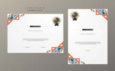 Abstract Colorful Award Certificate Template Art