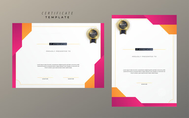 Abstract Colorful Award Certificate Template Art