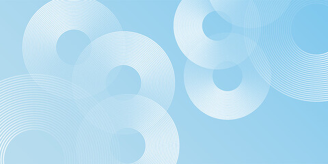 Modern minimalist banner background, pastel colorful, blue and white gradations. Circle effect vector abstract modern design