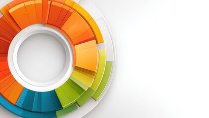 Obraz premium Colorful circular graphic with layered segments