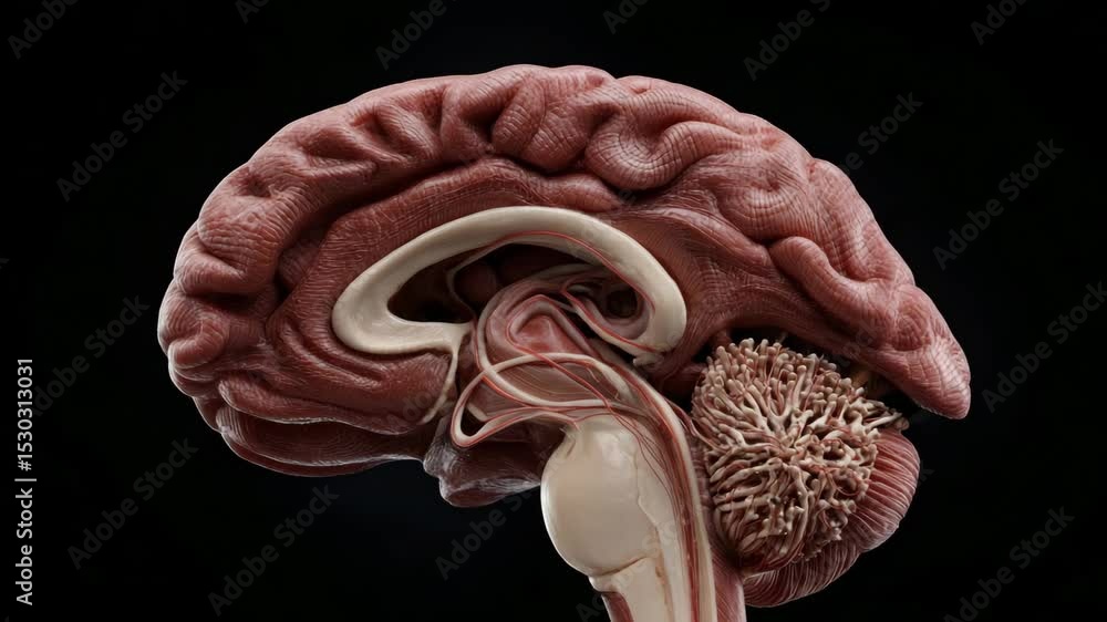 Poster vagus nerve concept ,exploring detailed anatomy of human brain structure and complexity of nervous s