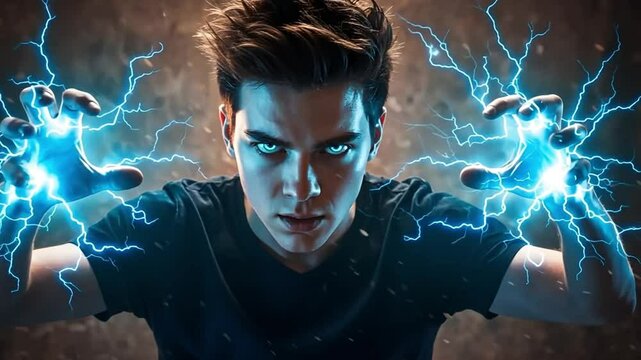 Man with glowing eyes and lightning powers video effect tutorial for adobe after effects and photoshop