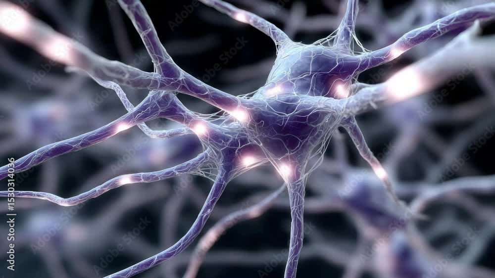 Poster vagus nerve concept ,neurons with glowing connections and intricate synapses create mesmerizing shim