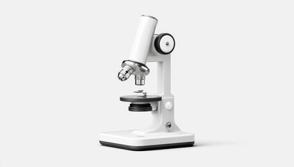 White microscope, angled view