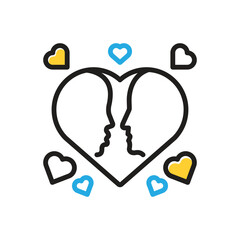 Multi color icon for lover