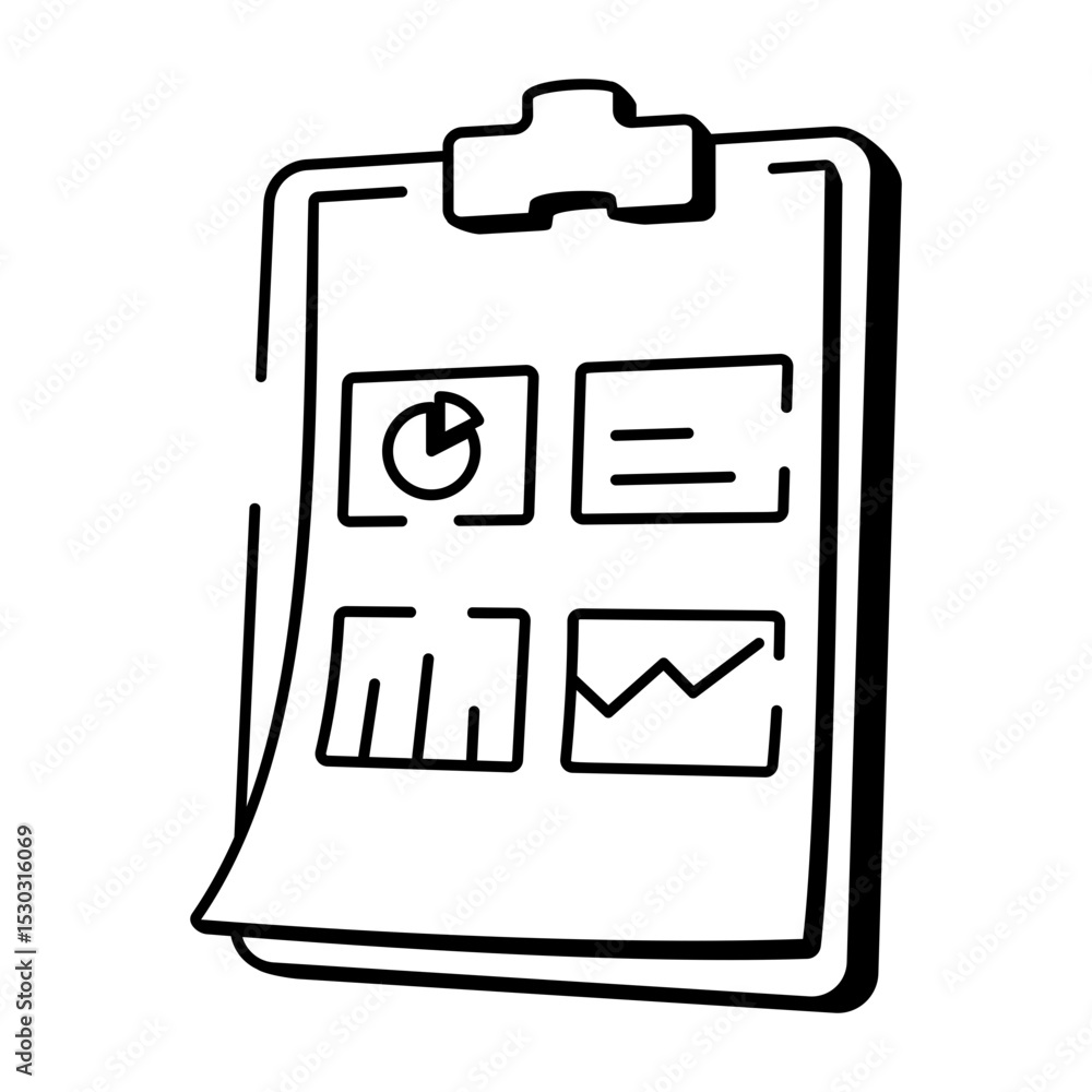 Canvas Prints a hand drawn icon showing a data report