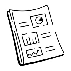 Sketchy style icon depicting annual report summary
