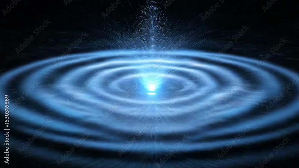 Poster vagus nerve concept ,mesmerizing ripple effect from central light source creates concentric circles 