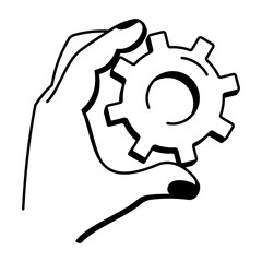 Drawing style icon depicting work management strategy