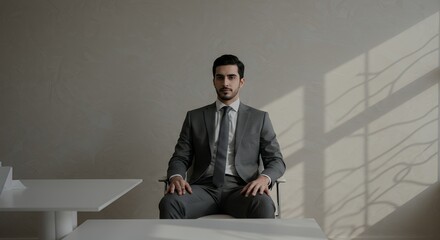 Portrait of a Confident Businessman in a Modern Office