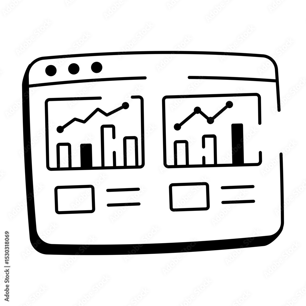 Wall mural a doodle style icon of web analytics dashboard