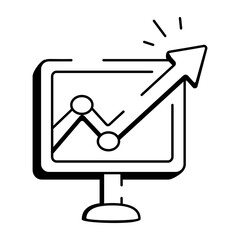 A sketchy style icon showing company profit icon 