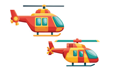 Helicopter on scenic flight at sunrise