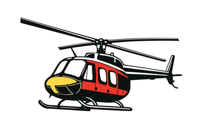 Helicopter on scenic flight at sunrise