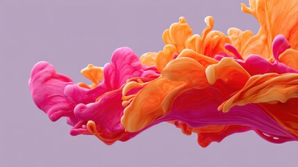 Abstract Neon Water Splash in Bold Pink & Orange