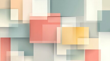 Abstract geometric shapes, overlapping squares, pastel colors