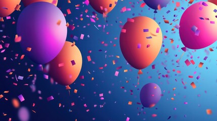 Colorful balloons and confetti celebration background (1)