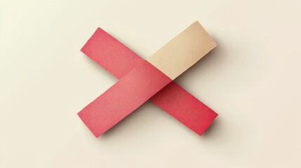 Crossed Paper Shapes, Abstract Design, Minimalist Concept, Stock Photo