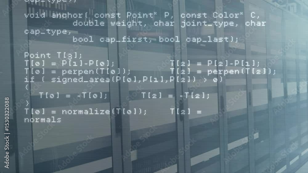 Poster c++ editor scrolling upward after launch revealing http calls and geometry functions for overview