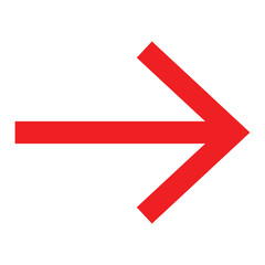 Right Direction Red Arrow, Bold Red Arrow Vector Illustration