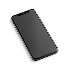 Sleek Black Smartphone Isolated on White