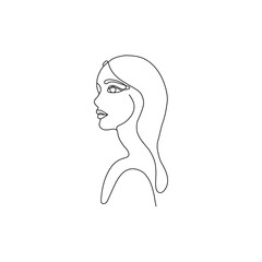 Woman face line art vector illustration 