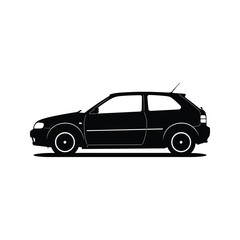 Fototapeta premium Black silhouette of a modern sports coupe car