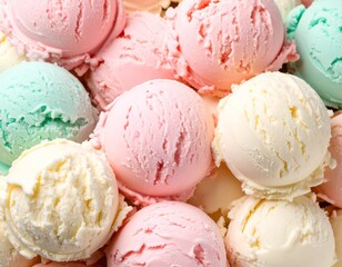 Generated image 스쿱으로 뜬 여러컬러의 아이스크림 더미 A pile of colorful ice cream scooped out with a scoop

