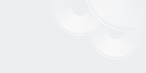 Vector white glowing geometric lines on gray background. Modern shiny blue circle lines pattern. Futuristic technology concept modern