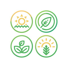 Modern Eco-Friendly Agriculture Logo Set – Nature-Inspired Circular Organic Brand Designs