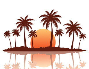 A nature of palm trees for t-shirt design.