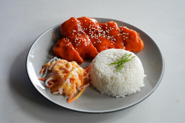Chicken Katsu with Mentai, Indonesia, captured on June 16, 2025. Crispy breaded chicken cutlet...