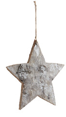 Christmas wooden stars cut out isolated transparent background