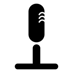 Simple vertical microphone icon with base