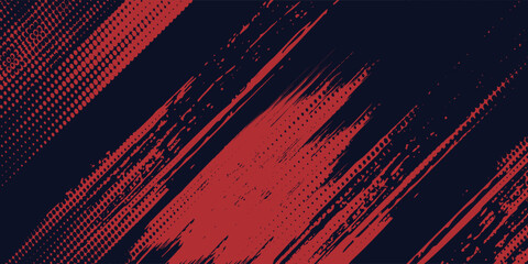 Red halftone dots blue color pattern gradient grunge texture background. Dot pop art comic sport style  modern arts