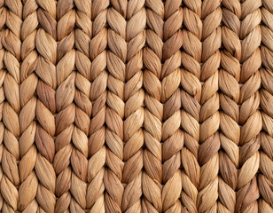 Close-Up of Detailed Wicker Texture with Natural Fibers and Organic Earth Tones, Perfect for Backgrounds