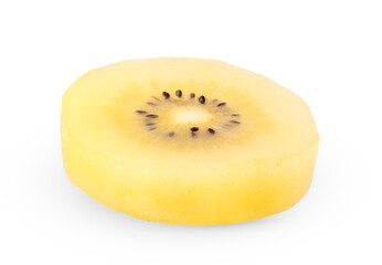 Gold kiwi slice  isolated on transparent png (Image from camera)