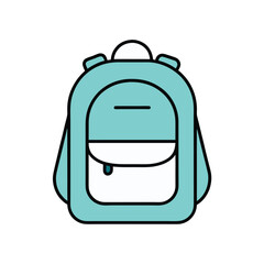 Simple cartoon backpack icon illustration