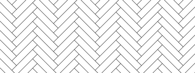 Herringbone floor pattern with sharp tile lines. Repeated texture layout in seamless alignment. Simple design ideal for interior projects. Vector illustration.