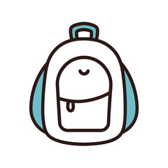 Cartoon backpack illustration red and blue